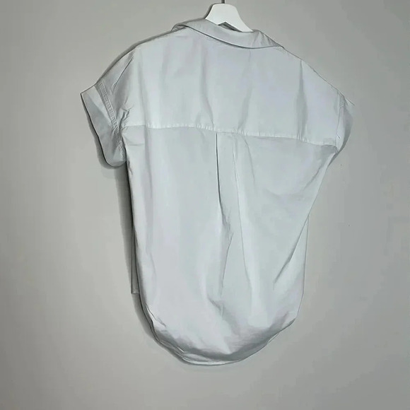 MAGASCHONI white stretch short sleeve oversized shirt top blouse size XS - Picture 6 of 7